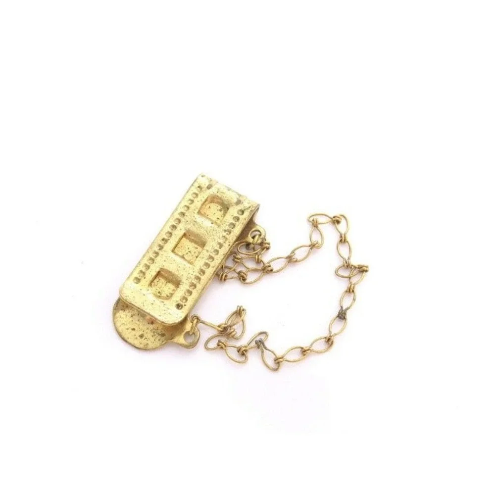 Simple Small Brass Chain Tie Clip‎ Clasp